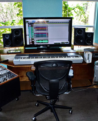 Control room for Penny Creek Recording Studios